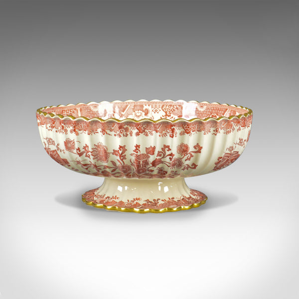 Antique Footed Bowl, Red and White, Copeland Spode, Grasshopper, c.1900 - London Fine Antiques