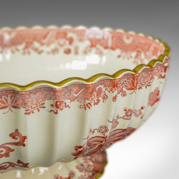 Antique Footed Bowl, Red and White, Copeland Spode, Grasshopper, c.1900 - London Fine Antiques