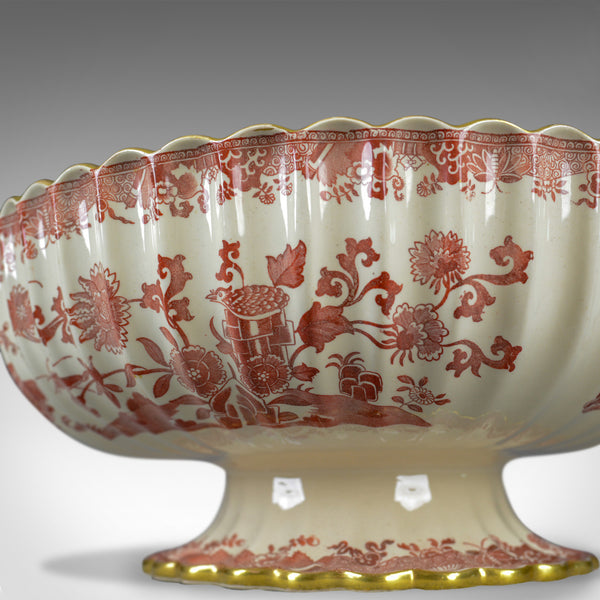 Antique Footed Bowl, Red and White, Copeland Spode, Grasshopper, c.1900 - London Fine Antiques