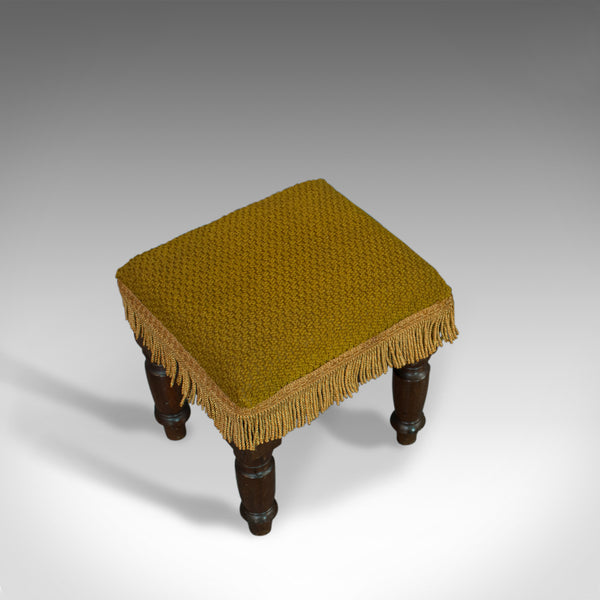 Antique Footstool, English, Mahogany, Stool, Upholstered, Victorian, Circa 1880 - London Fine Antiques