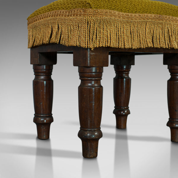 Antique Footstool, English, Mahogany, Stool, Upholstered, Victorian, Circa 1880 - London Fine Antiques