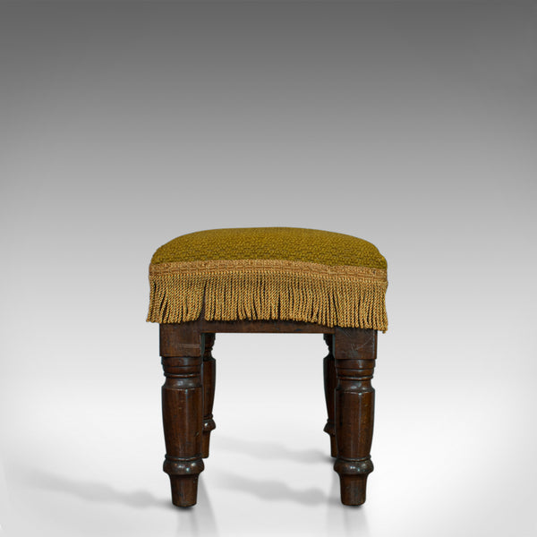 Antique Footstool, English, Mahogany, Stool, Upholstered, Victorian, Circa 1880 - London Fine Antiques