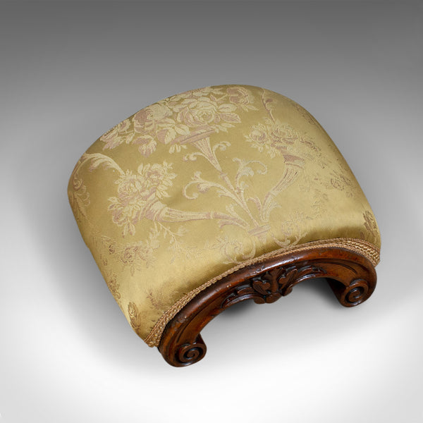 Antique Footstool, English, Victorian, Dome-Topped, Walnut, Carriage Stool c1840 - London Fine Antiques