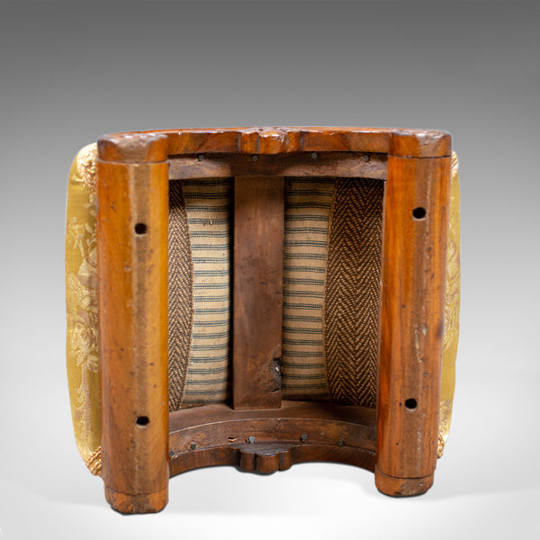 Antique Footstool, English, Victorian, Dome-Topped, Walnut, Carriage Stool c1840 - London Fine Antiques