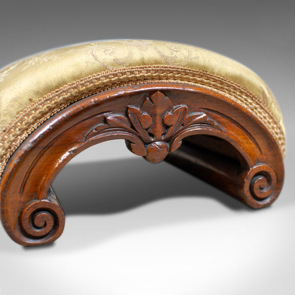 Antique Footstool, English, Victorian, Dome-Topped, Walnut, Carriage Stool c1840 - London Fine Antiques