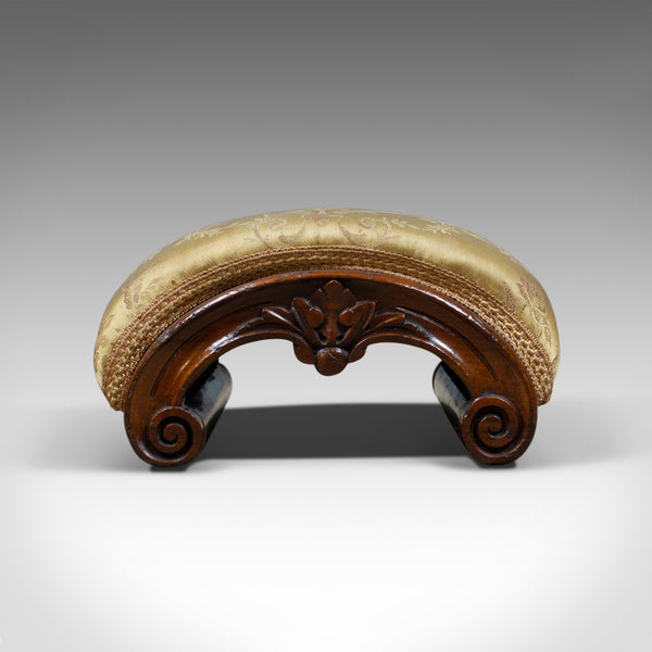 Antique Footstool, English, Victorian, Dome-Topped, Walnut, Carriage Stool c1840 - London Fine Antiques