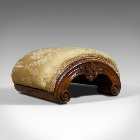 Antique Footstool, English, Victorian, Dome-Topped, Walnut, Carriage Stool c1840 - London Fine Antiques