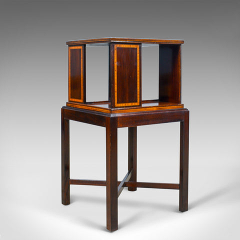 Antique Four Sided Bookcase Stand, Edwardian, Walnut, Book Table, Circa 1910 - London Fine Antiques