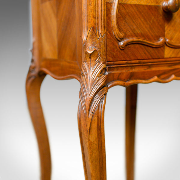 Antique French Bedside Cabinet, Victorian, Walnut, Marble, Pot Cupboard, c.1890 - London Fine Antiques