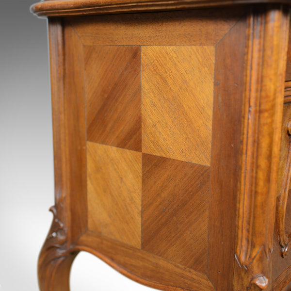 Antique French Bedside Cabinet, Victorian, Walnut, Marble, Pot Cupboard, c.1890 - London Fine Antiques