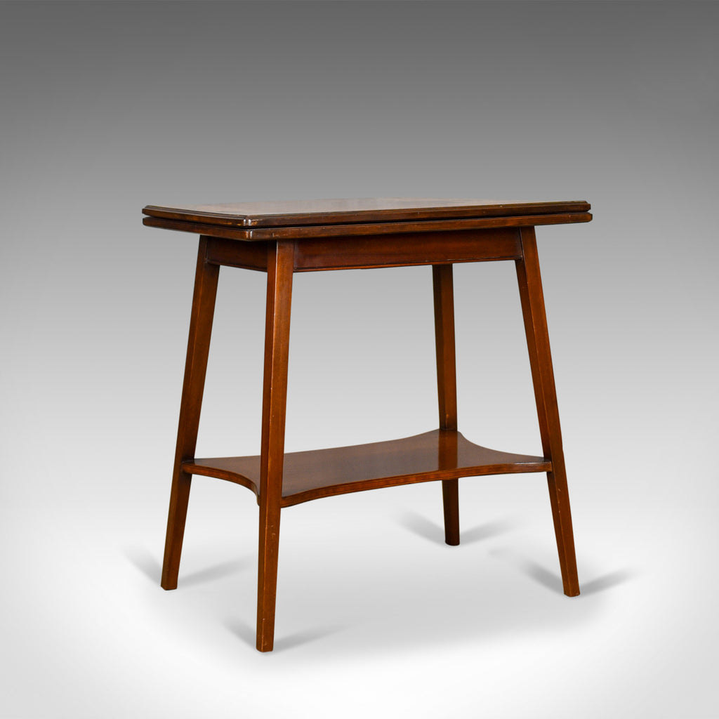 Antique Games Table, English, Fold-Over, Side, Mahogany, Satinwood Circa 1900 - London Fine Antiques