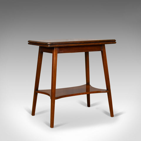 Antique Games Table, English, Fold-Over, Side, Mahogany, Satinwood Circa 1900 - London Fine Antiques
