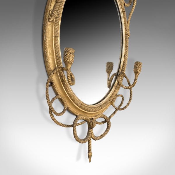 Antique Girandole Wall Mirror, Georgian Gilt Gesso Nautical Overtones Circa 1820 - London Fine Antiques
