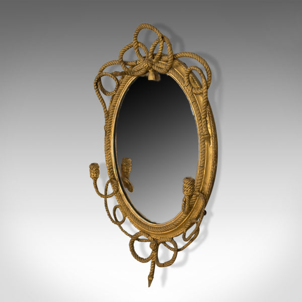 Antique Girandole Wall Mirror, Georgian Gilt Gesso Nautical Overtones Circa 1820 - London Fine Antiques