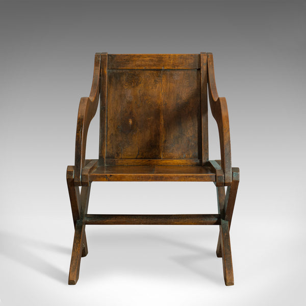 Antique Glastonbury Chair, English, Oak, Elbow, Gothic Overtones, Circa 1900 - London Fine Antiques