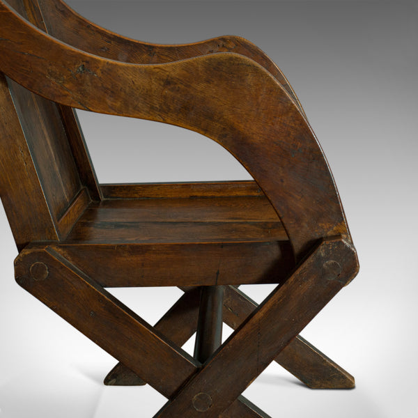 Antique Glastonbury Chair, English, Oak, Elbow, Gothic Overtones, Circa 1900 - London Fine Antiques