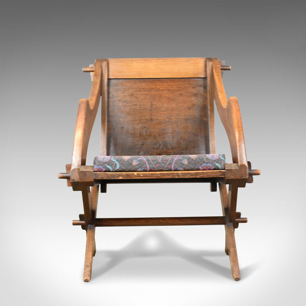 Antique Glastonbury Chair, English, Tudor Revival, Hall Seat, Circa 1900 - London Fine Antiques