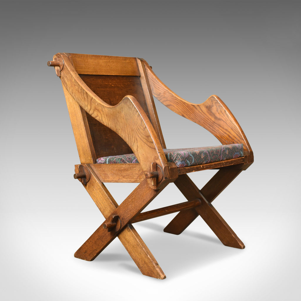 Antique Glastonbury Chair, English, Tudor Revival, Hall Seat, Circa 1900 - London Fine Antiques