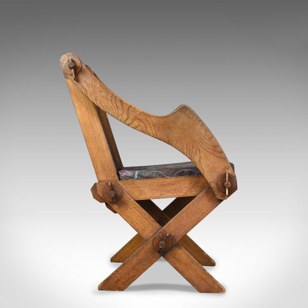 Antique Glastonbury Chair, English, Tudor Revival, Hall Seat, Circa 1900 - London Fine Antiques