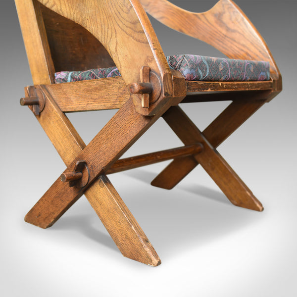 Antique Glastonbury Chair, English, Tudor Revival, Hall Seat, Circa 1900 - London Fine Antiques