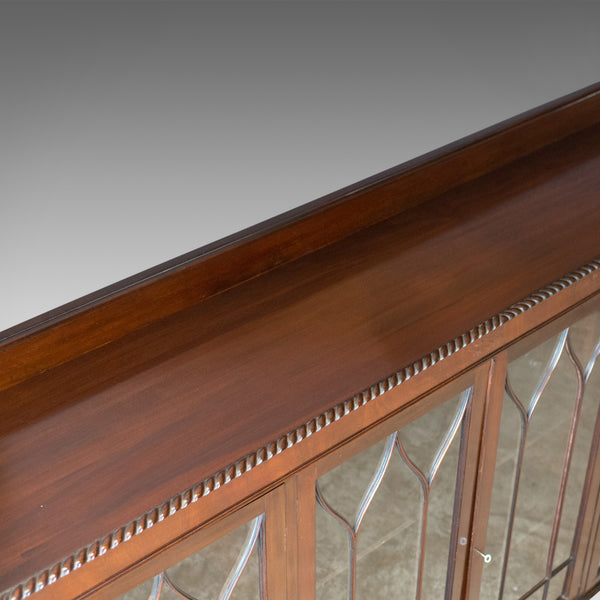 Antique Glazed Bookcase, Long, Edwardian, Mahogany, Cabinet, Gothic Circa 1910 - London Fine Antiques