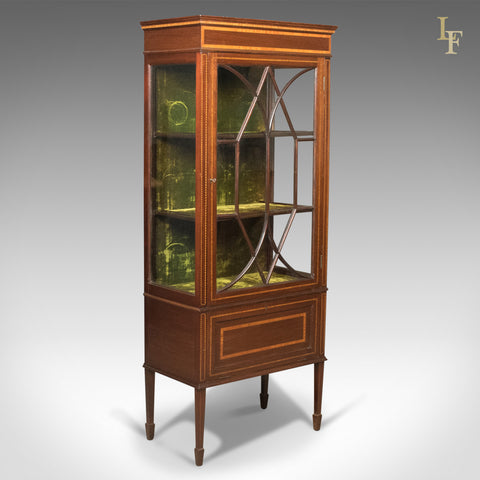 Antique Glazed Display Cabinet, Mahogany, Edwardian, English, c.1910 - London Fine Antiques