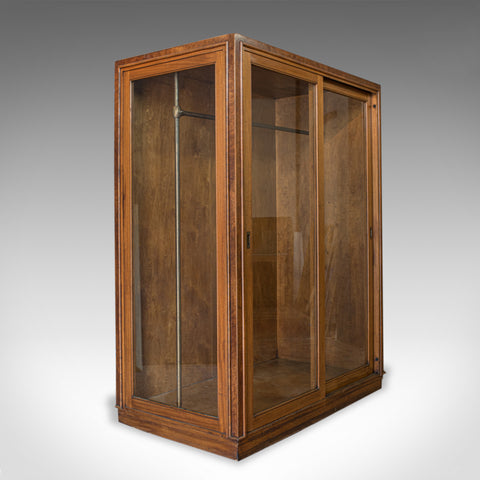 Antique Glazed Wardrobe Cabinet, Oak, Retail Shop Fitting, Display, circa 1900 - London Fine Antiques
