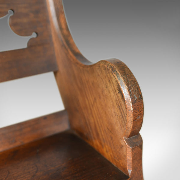 Antique Hall Chair, English, Victorian Pitch Pine Armchair, Ecclesiastical c1880 - London Fine Antiques