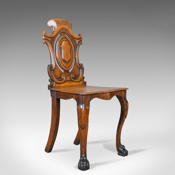 Antique Hall Chair, Scottish, Victorian, Oak, Side, 19th Century, Circa 1870 - London Fine Antiques
