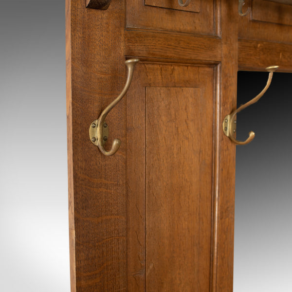 Antique Hall Stand, English, Edwardian, Oak, Coat, Umbrella, Stick, Rack c.1910 - London Fine Antiques