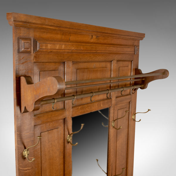 Antique Hall Stand, English, Edwardian, Oak, Coat, Umbrella, Stick, Rack c.1910 - London Fine Antiques