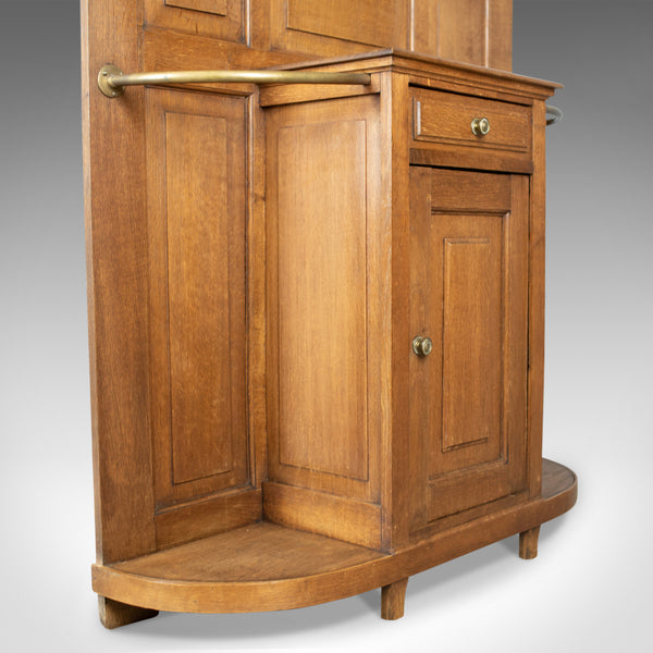 Antique Hall Stand, English, Edwardian, Oak, Coat, Umbrella, Stick, Rack c.1910 - London Fine Antiques