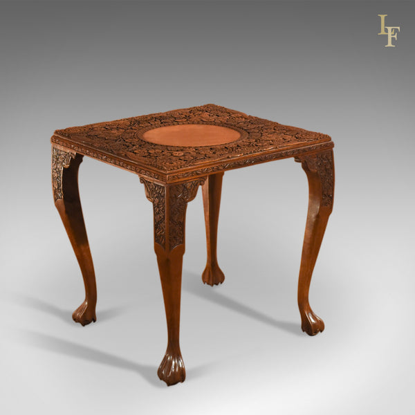 Victorian Carved Indian Tea Table, c.1900 - London Fine Antiques