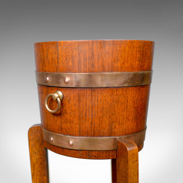 Antique Jardiniere, Arts and Crafts, Coopered Barrel on Stand, Lister, c.1900 - London Fine Antiques