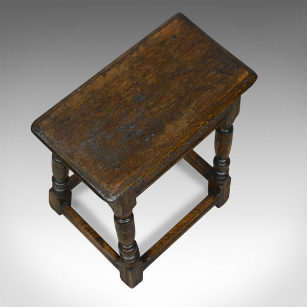 Antique Joint Stool, English, Oak, Victorian, Jacobean Revival, Circa 1900 - London Fine Antiques