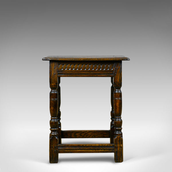 Antique Joint Stool, English, Oak, Victorian, Jacobean Revival, Circa 1900 - London Fine Antiques