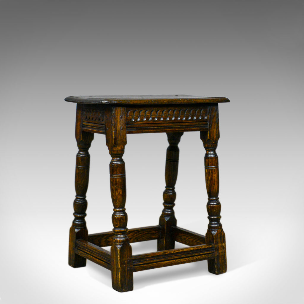 Antique Joint Stool, English, Oak, Victorian, Jacobean Revival, Circa 1900 - London Fine Antiques