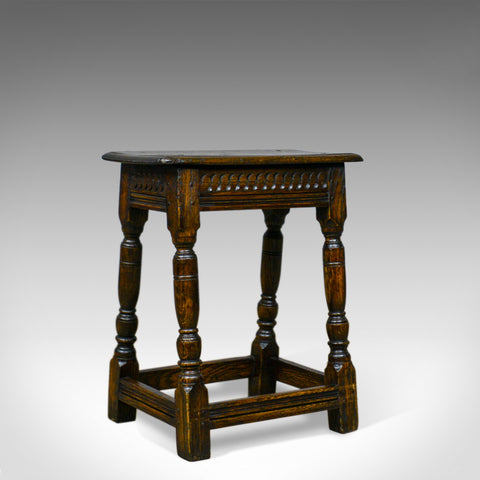 Antique Joint Stool, English, Oak, Victorian, Jacobean Revival, Circa 1900 - London Fine Antiques