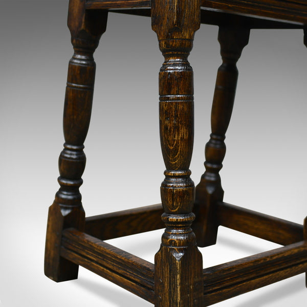 Antique Joint Stool, English, Oak, Victorian, Jacobean Revival, Circa 1900 - London Fine Antiques