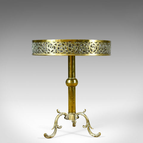 Antique Lamp Table, Edwardian, Circular, Brass, Side, Berber Circa 1910 - London Fine Antiques