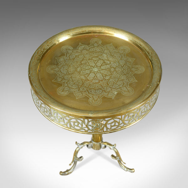Antique Lamp Table, Edwardian, Circular, Brass, Side, Berber Circa 1910 - London Fine Antiques