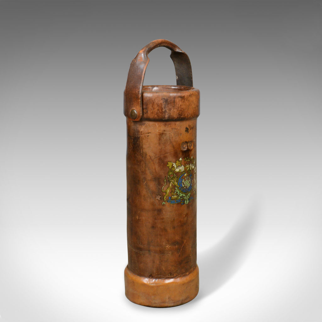 Antique Leather Umbrella or Stick Stand, English Victorian Case c1890 - London Fine Antiques