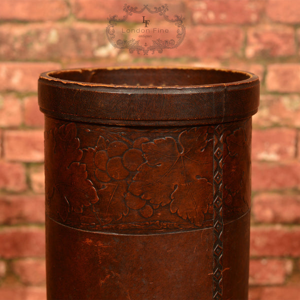 Edwardian Leather Stick Stand, c.1910 - London Fine Antiques