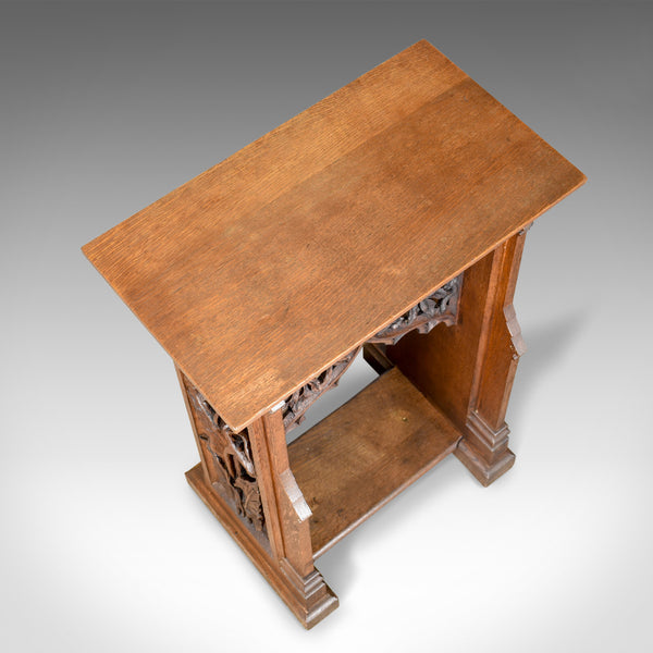 Antique Lectern, Carved, English, Oak, Stand, Ecclesiastical Gothic, Pugin c1880 - London Fine Antiques