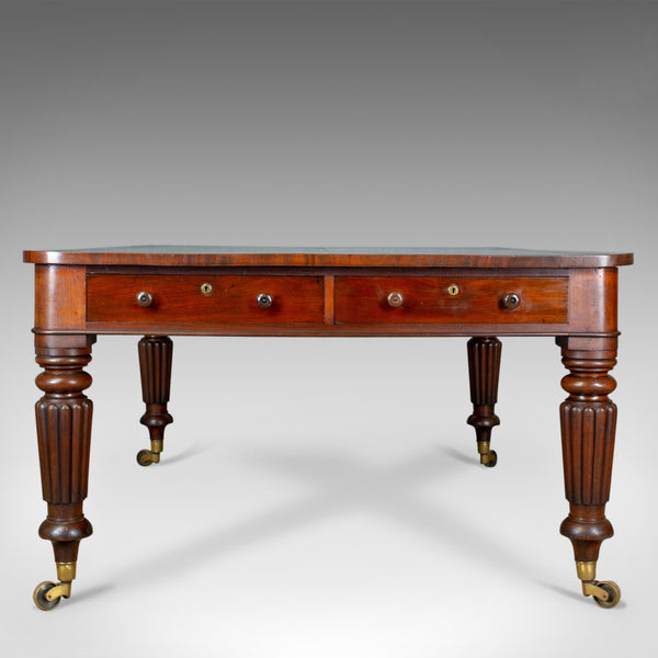 Antique Library Table, English, William IV, Mahogany, Cartographers, Circa 1835 - London Fine Antiques