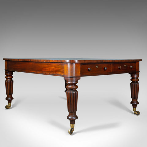 Antique Library Table, English, William IV, Mahogany, Cartographers, Circa 1835 - London Fine Antiques