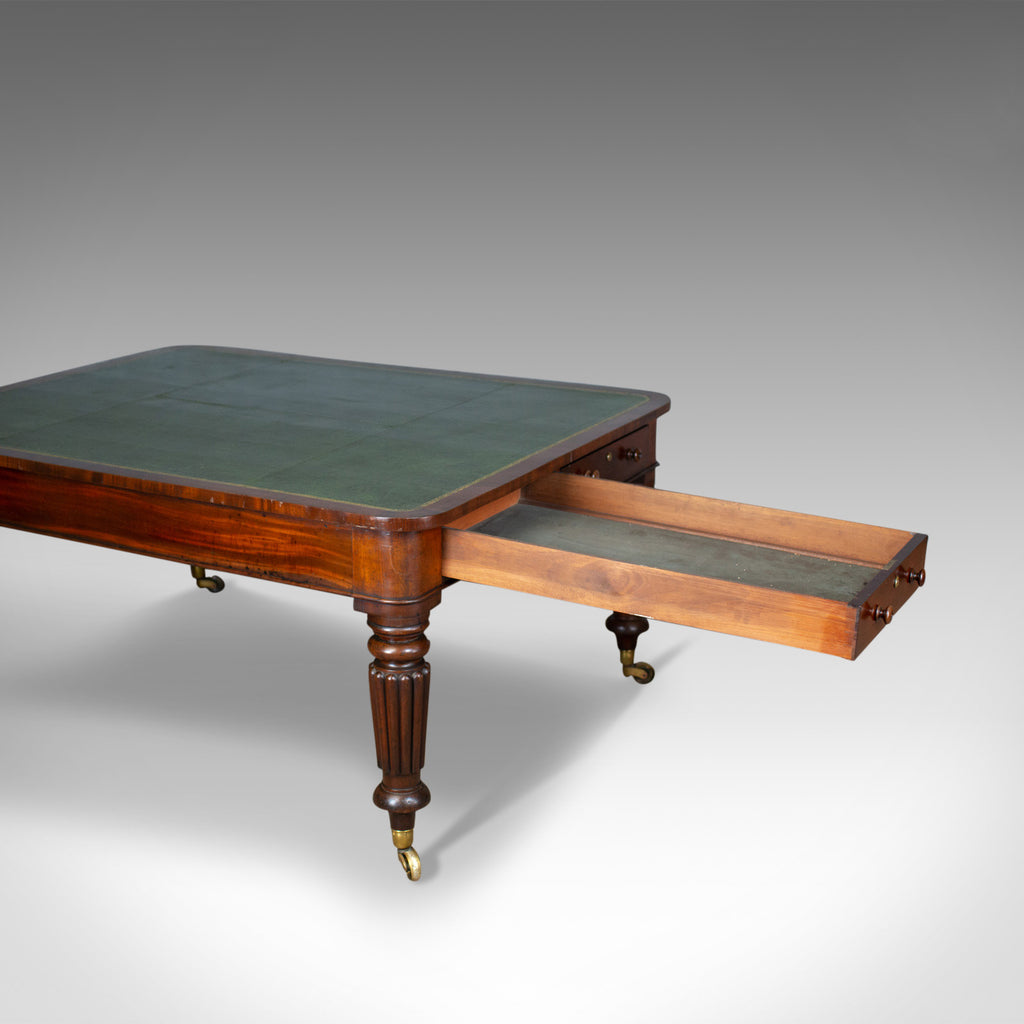 Antique Library Table, English, William IV, Mahogany, Cartographers, C ...