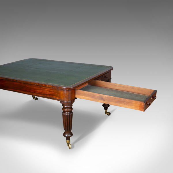 Antique Library Table, English, William IV, Mahogany, Cartographers, Circa 1835 - London Fine Antiques