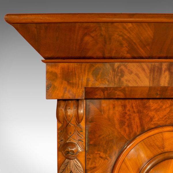 Antique Linen Press, Victorian, Housekeeper's Cupboard, Flame Mahogany, c.1860 - London Fine Antiques