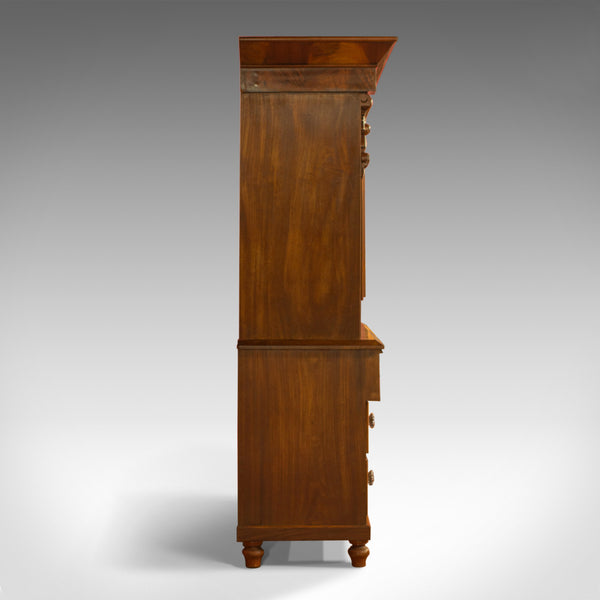 Antique Linen Press, Victorian, Housekeeper's Cupboard, Flame Mahogany, c.1860 - London Fine Antiques